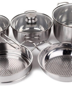 Bộ nồi inox 5 món Fivestar nắp kính